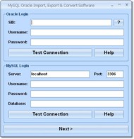 MySQL Oracle Import, Export & Convert Software screenshot